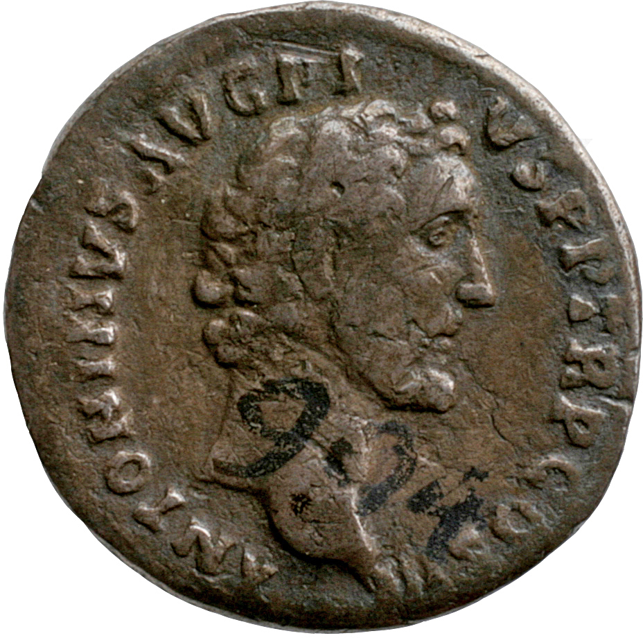 RIC III Antoninus Pius 64a Antoninus Pius obverse, Head of Antoninus Pius, bare, right