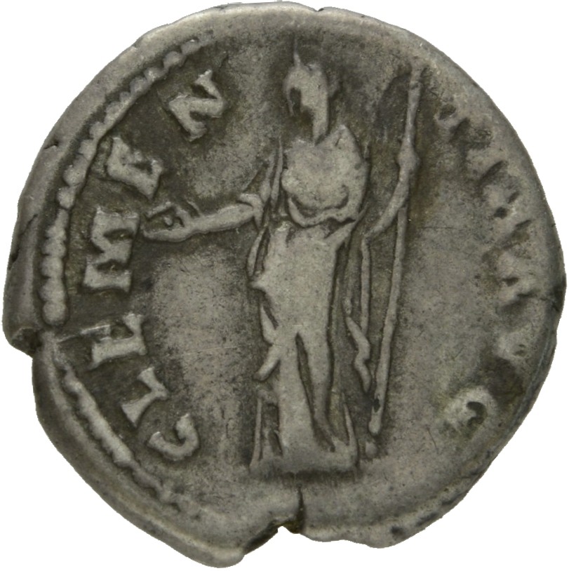 RIC III Antoninus Pius 64c Antoninus Pius reverse, Clementia, draped, standing left, holding patera in extended right hand...