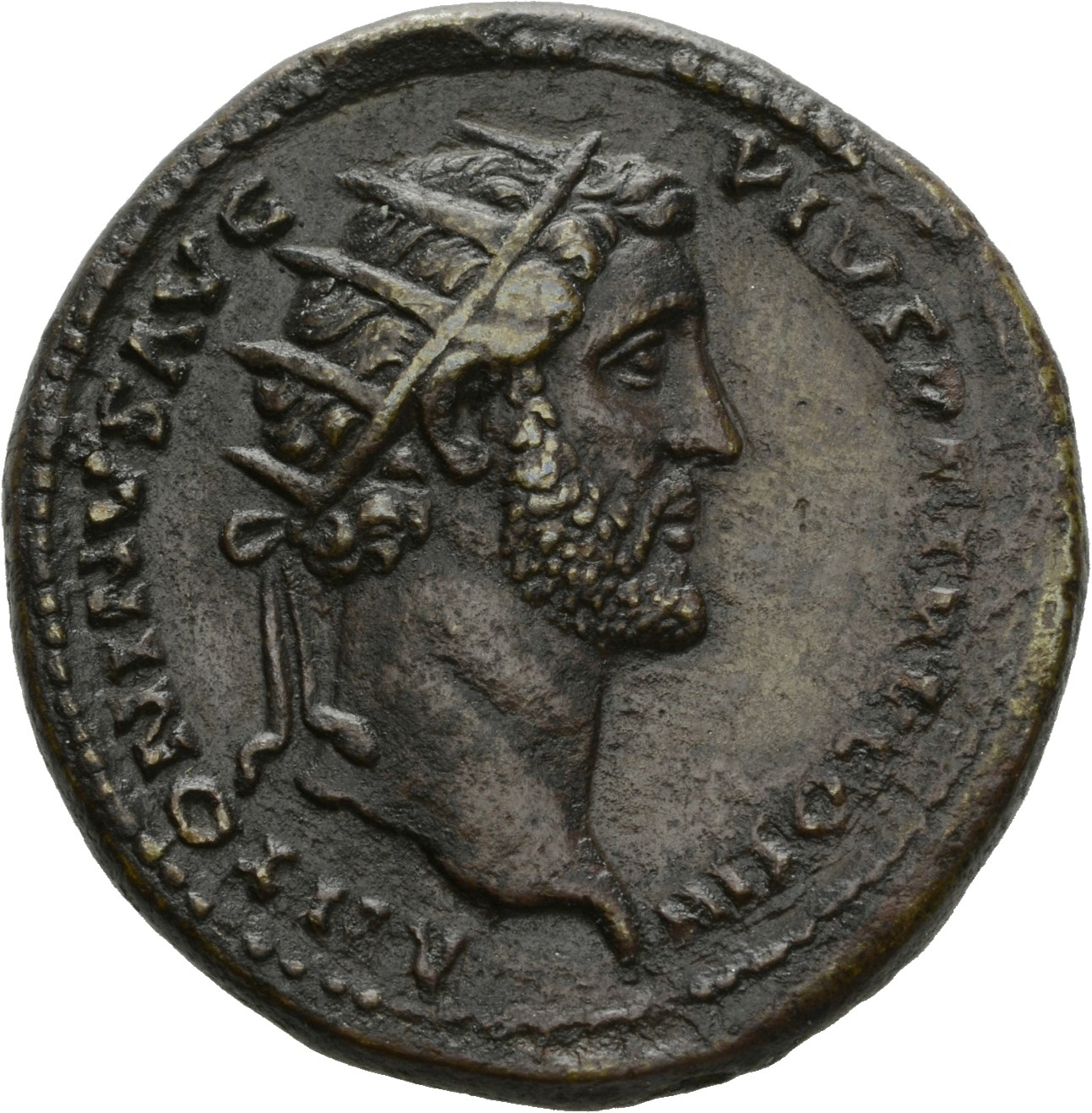 RIC III Antoninus Pius 658 Antoninus Pius obverse, Head of Antoninus Pius, radiate, right