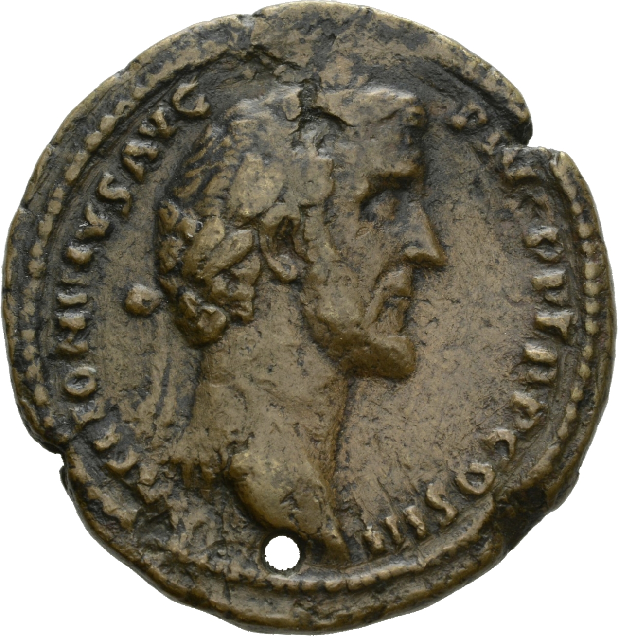 RIC III Antoninus Pius 676 Antoninus Pius obverse, Head of Antoninus Pius, laureate, right