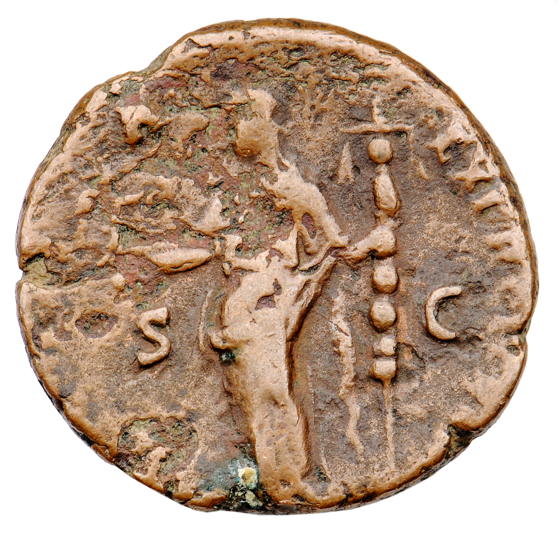 RIC III Antoninus Pius 678 Antoninus Pius reverse, Concordia, draped, standing left, holding Victory on extended right han...