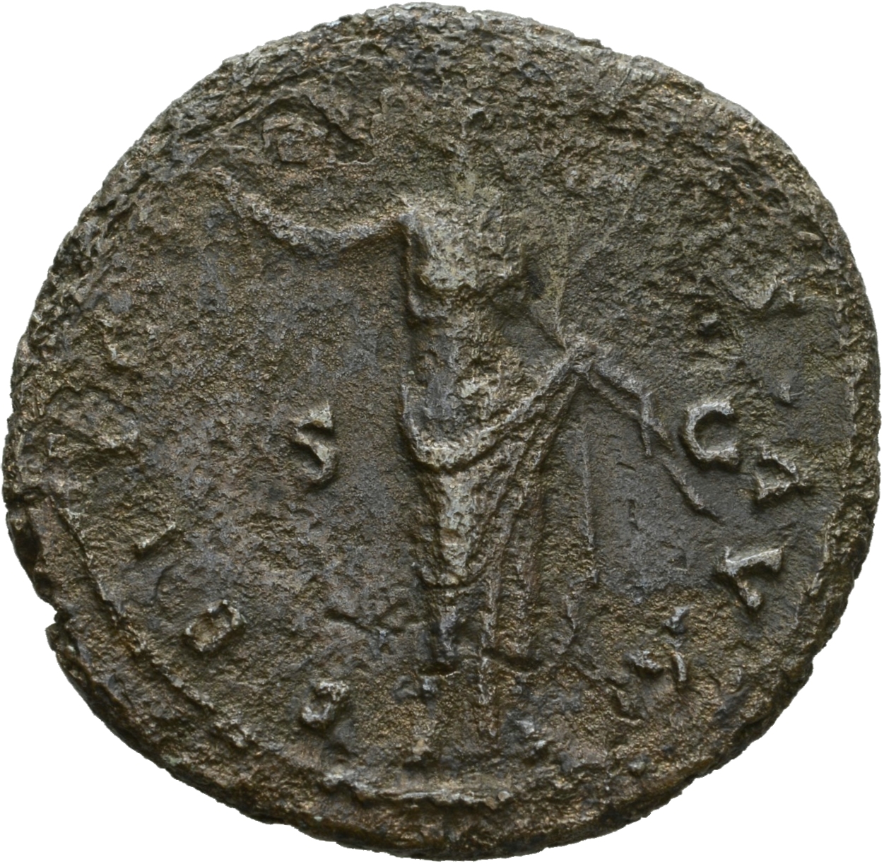 RIC III Antoninus Pius 679 Antoninus Pius reverse, Felicitas, draped, standing front, head left, holding up caduceus in ri...