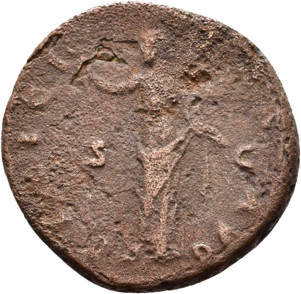 RIC III Antoninus Pius 680 Antoninus Pius reverse, Felicitas, draped, standing left, holding up capricorn in right hand an...