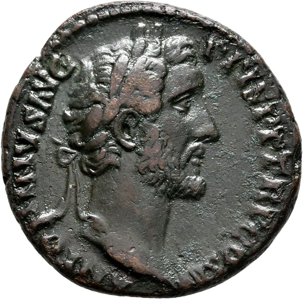RIC III Antoninus Pius 685 Antoninus Pius obverse, Head of Antoninus Pius, laureate, right