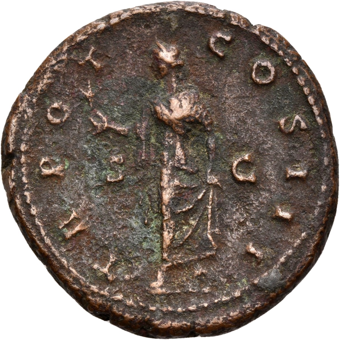 RIC III Antoninus Pius 703A Antoninus Pius reverse, Spes, advancing left, holding flower and raising skirt