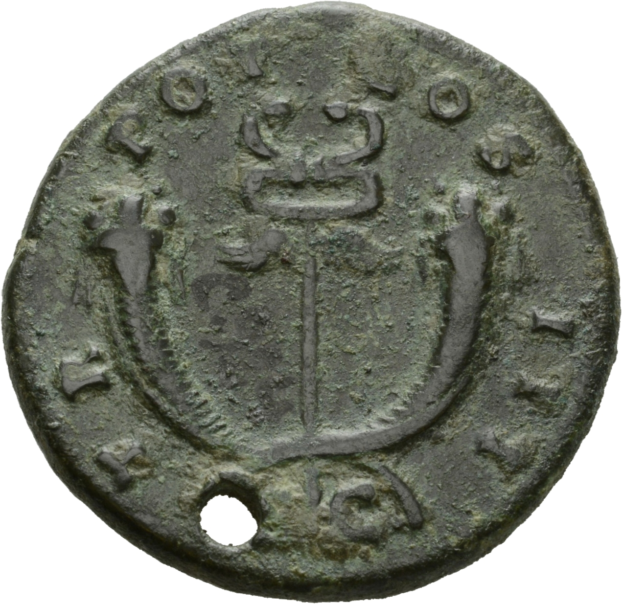 RIC III Antoninus Pius 705A Antoninus Pius reverse, Cadeucus between crossed cornucopiae