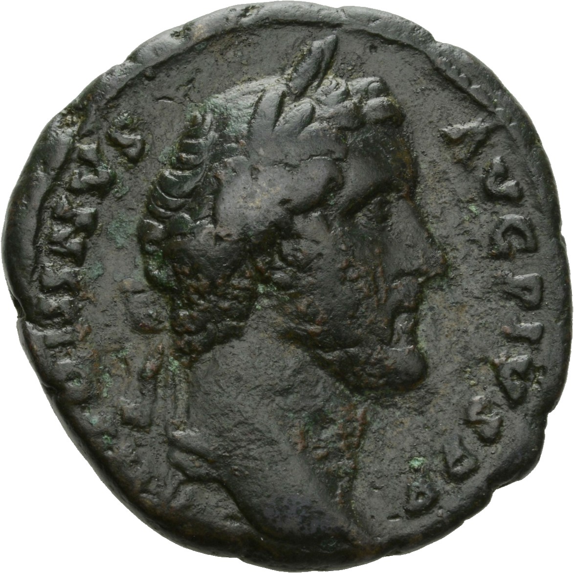 RIC III Antoninus Pius 706A Antoninus Pius obverse, Head of Antoninus Pius, laureate, right