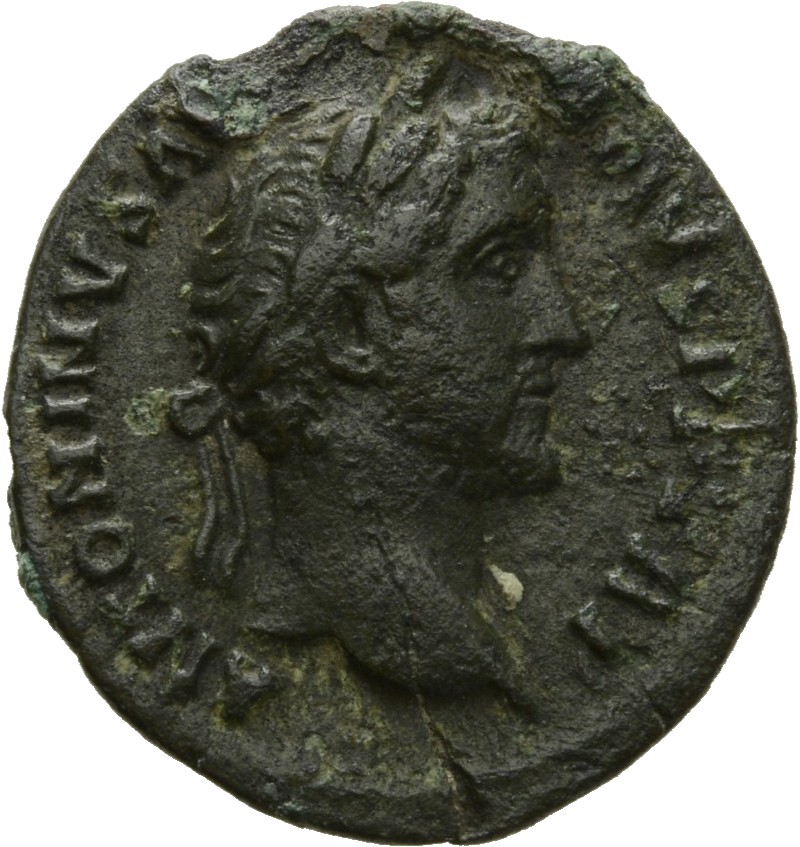 Antoninus Pius obverse — Head of Antoninus Pius, laureate, right