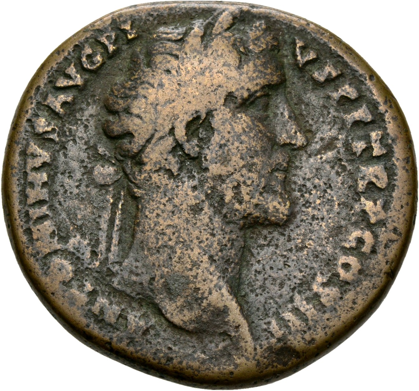 RIC III Antoninus Pius 717A Antoninus Pius obverse, Head of Antoninus Pius, laureate, right