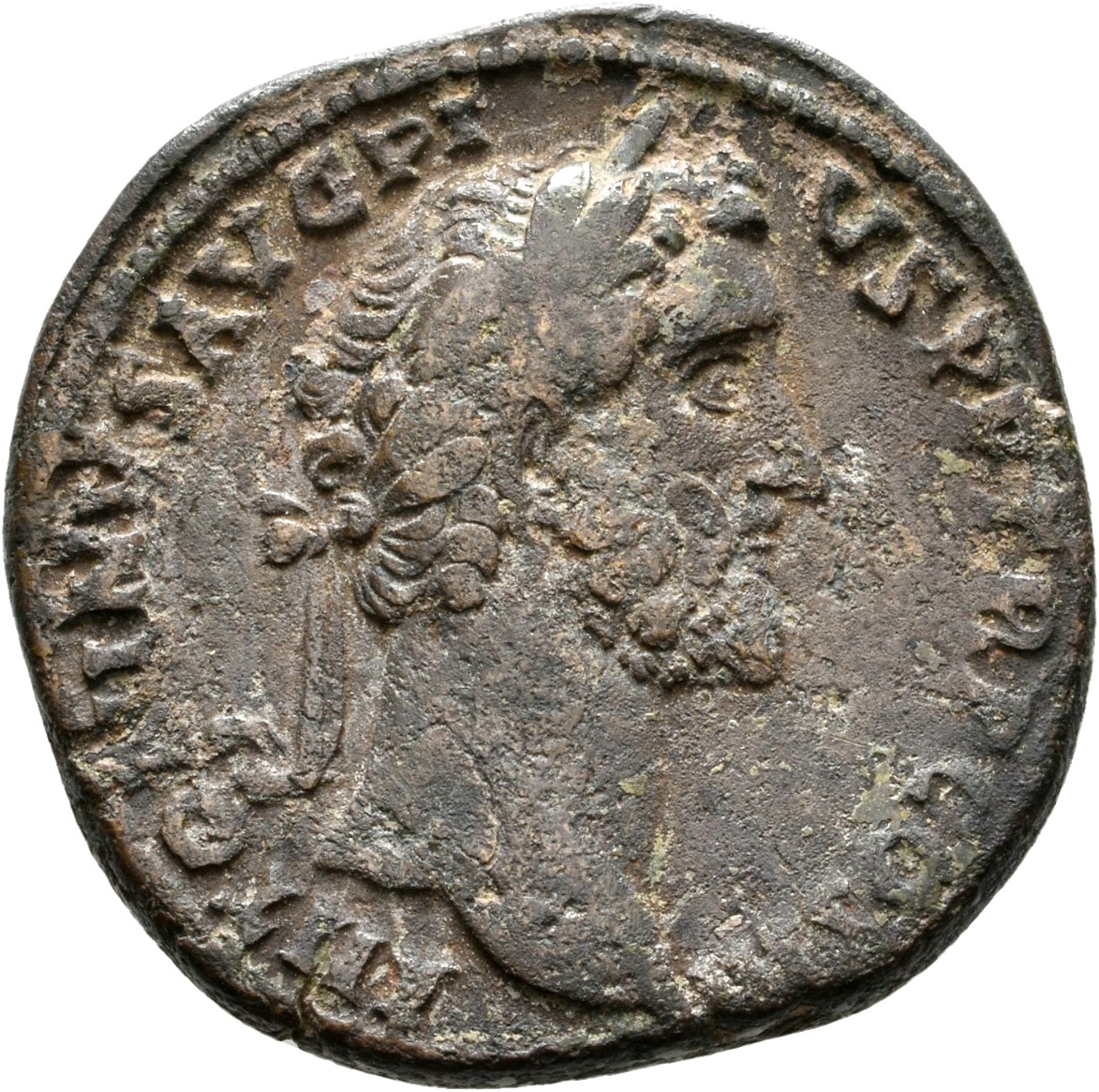 RIC III Antoninus Pius 717A Antoninus Pius obverse, Head of Antoninus Pius, laureate, right