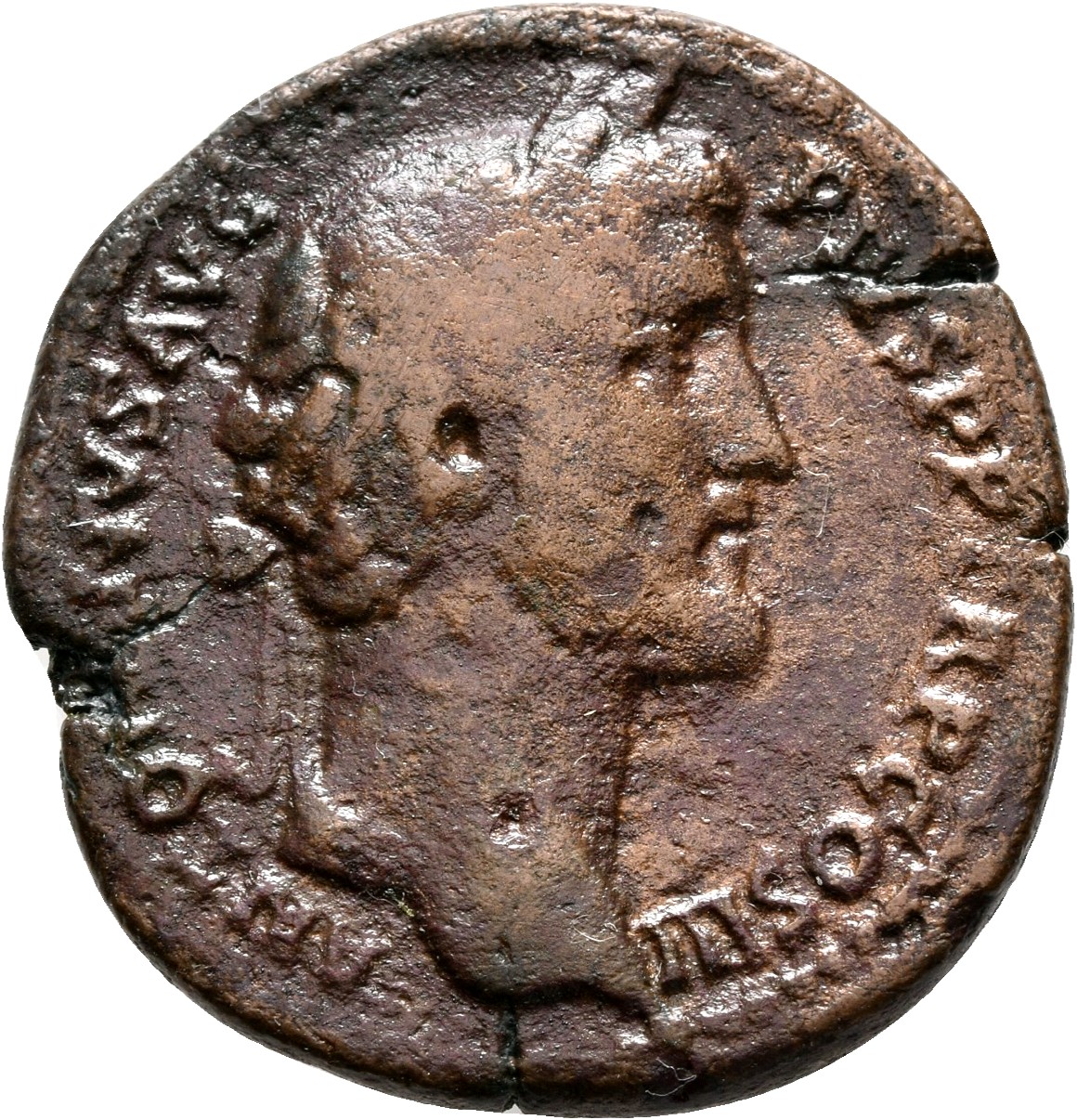 RIC III Antoninus Pius 728 Antoninus Pius obverse, Head of Antoninus Pius, laureate, right