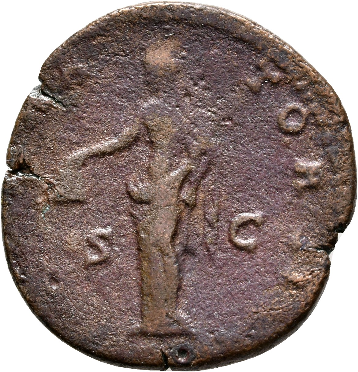 RIC III Antoninus Pius 728 Antoninus Pius reverse, Libertas, standing left, holding pileus and rod