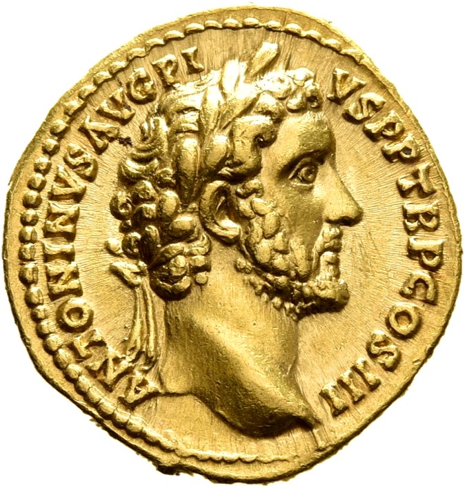 RIC III Antoninus Pius 72A Antoninus Pius obverse, Head of Antoninus Pius, laureate, right