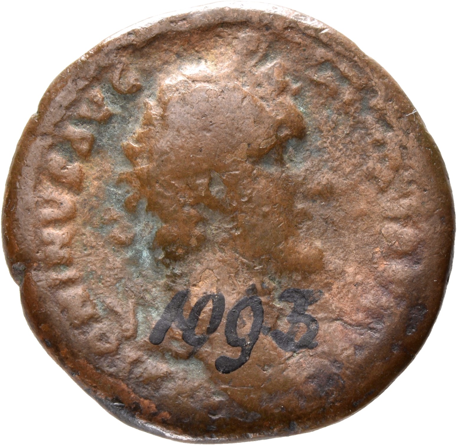 Antoninus Pius obverse — Head of Antoninus Pius, laureate, right