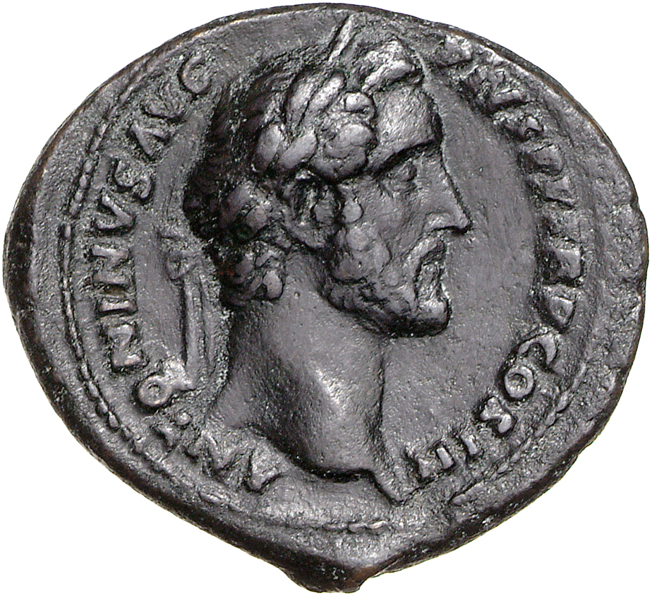 RIC III Antoninus Pius 736A Antoninus Pius obverse, Head of Antoninus Pius, laureate, right