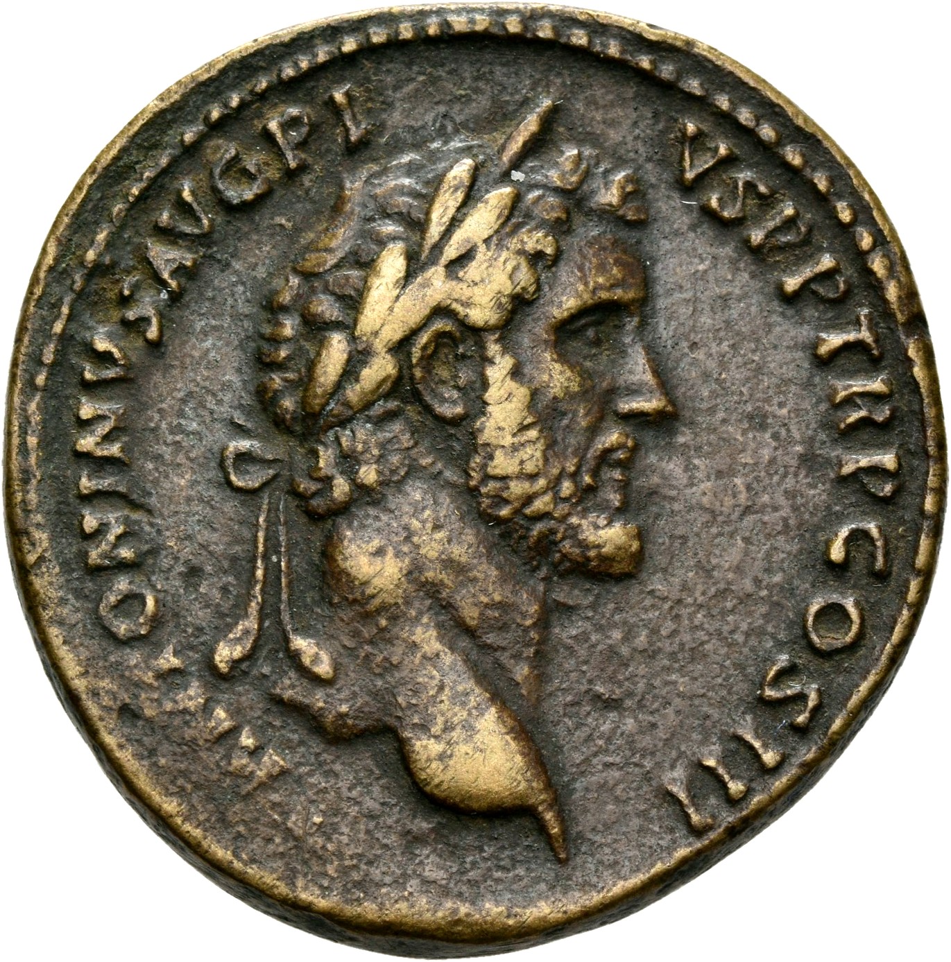RIC III Antoninus Pius 746A Antoninus Pius obverse, Head of Antoninus Pius, laureate, right