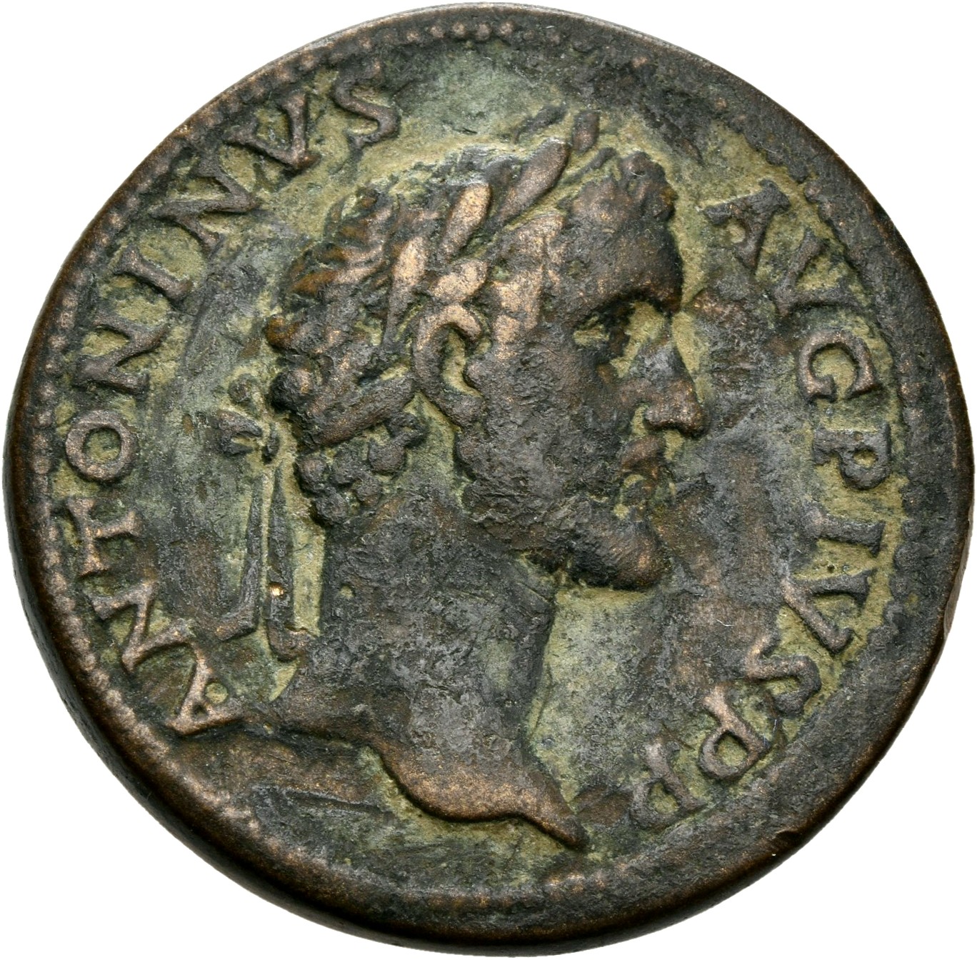 RIC III Antoninus Pius 747A Antoninus Pius obverse, Head of Antoninus Pius, laureate, right