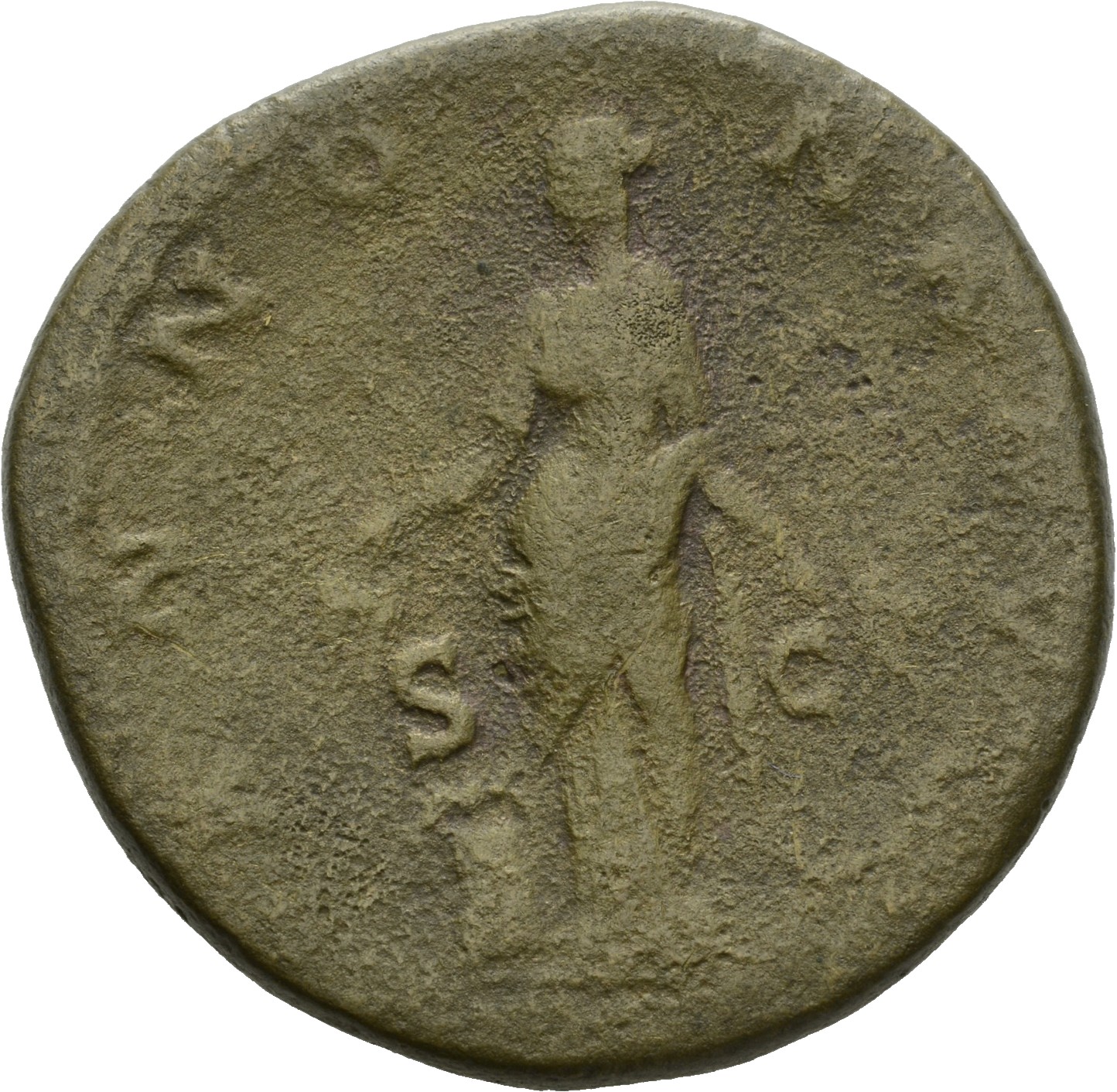 RIC III Antoninus Pius 756 Antoninus Pius reverse, Annona, draped, standing, left, holding two corn-ears downwards in righ...