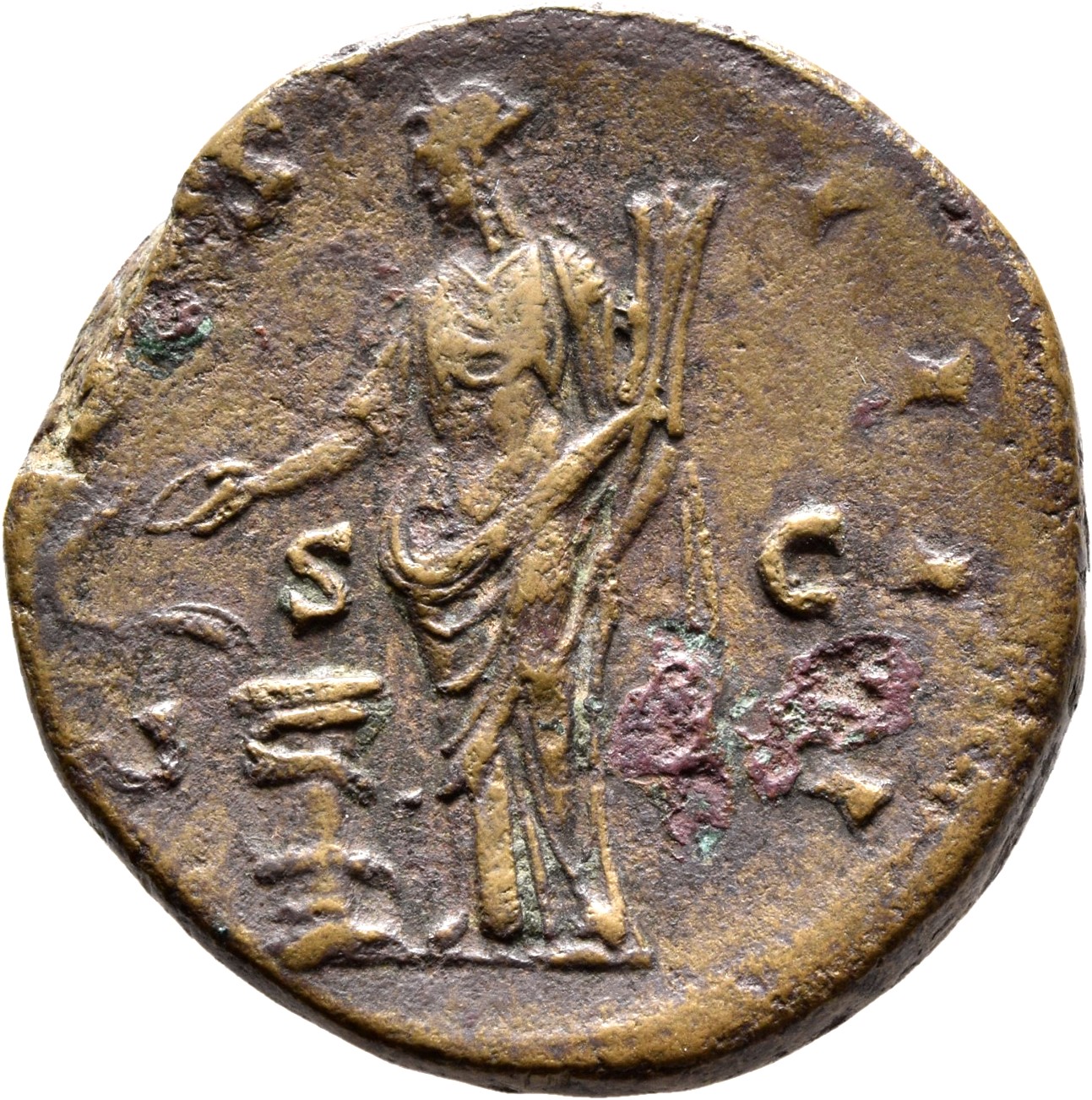 RIC III Antoninus Pius 761 Antoninus Pius reverse, Salus, draped, standing, left, feeding out of patera in right hand, sna...