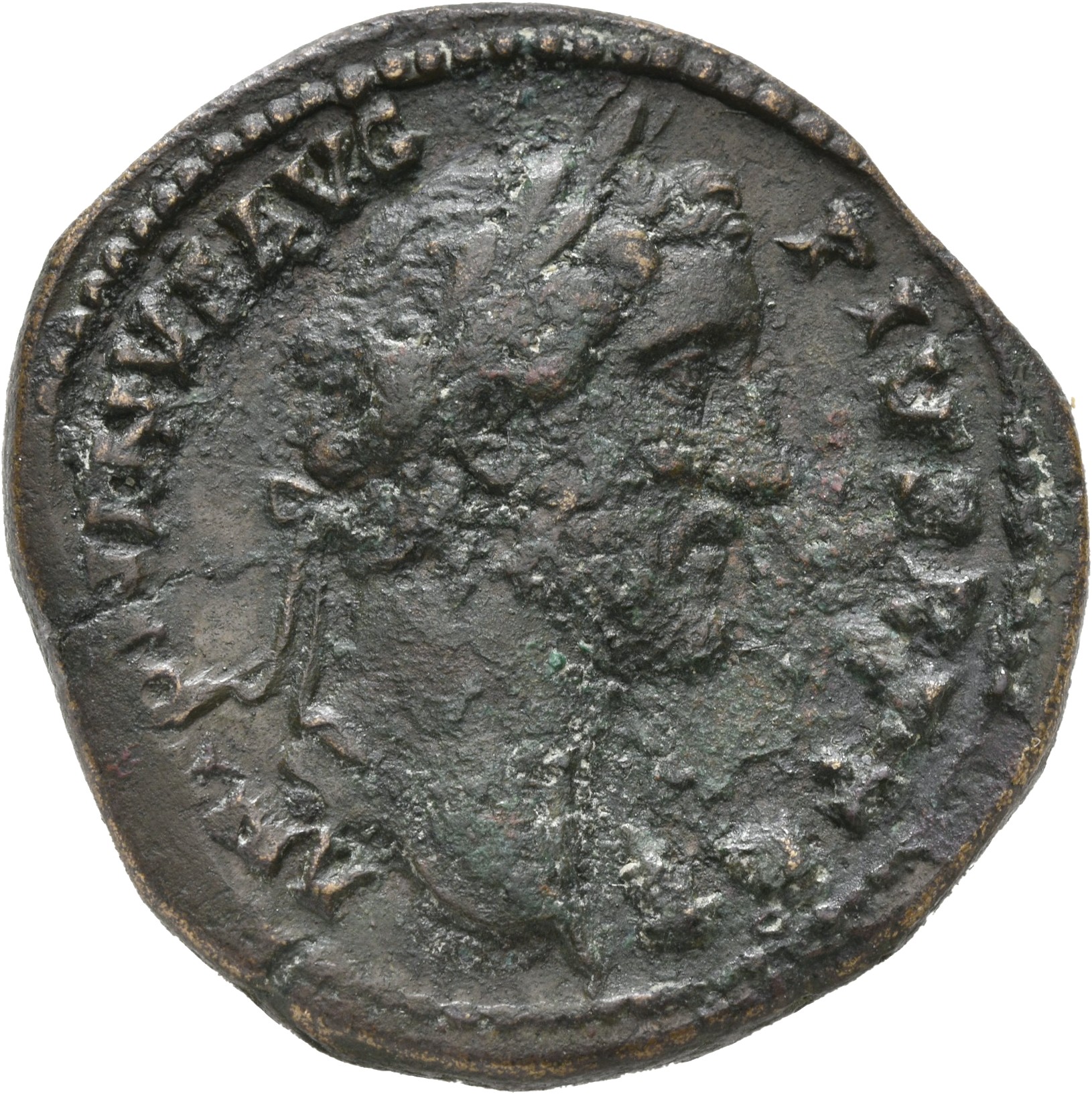 RIC III Antoninus Pius 765 Antoninus Pius obverse, Head of Antoninus Pius, laureate, right