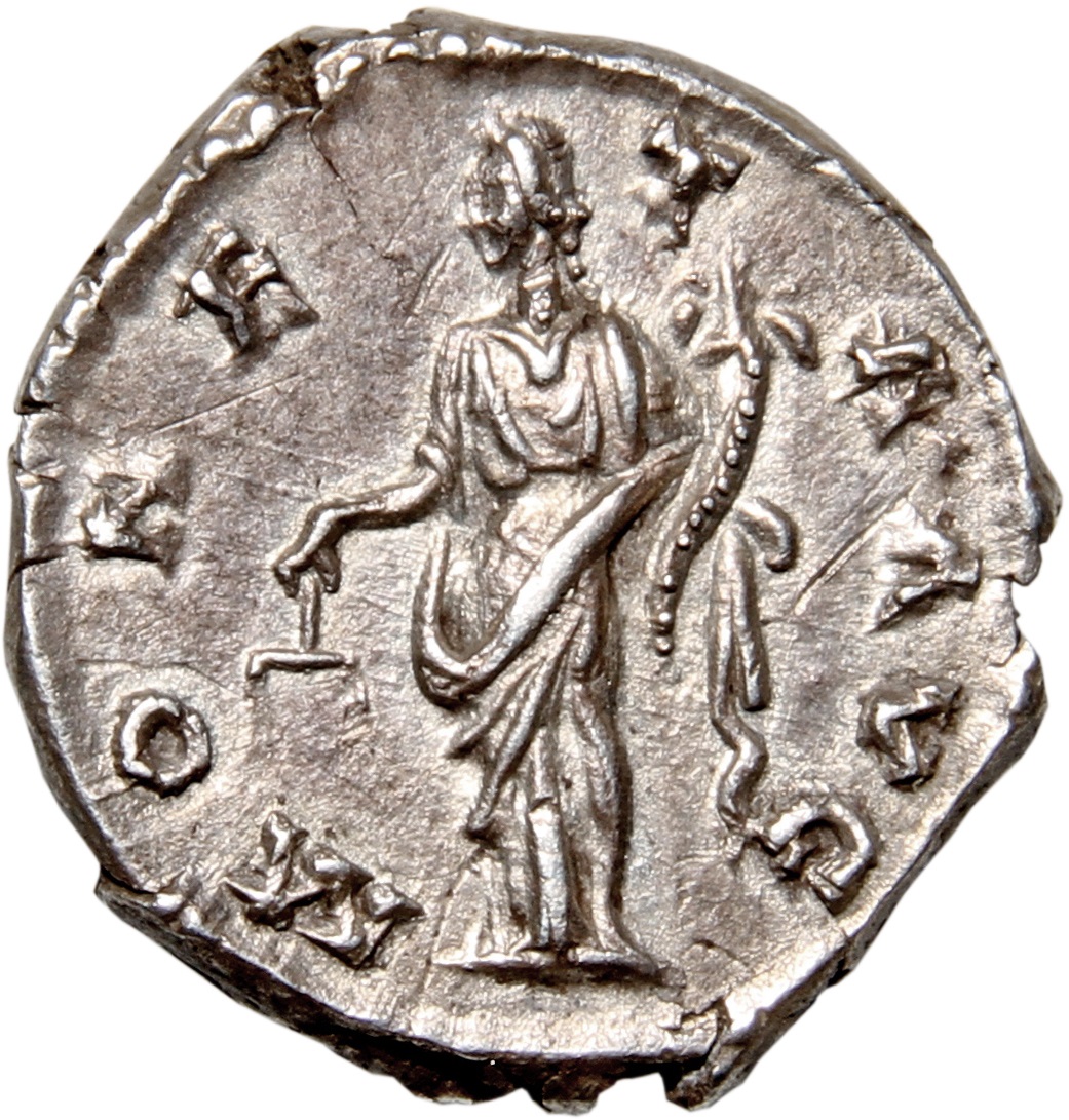 RIC III Antoninus Pius 76B Antoninus Pius reverse, Moneta, draped, standing left, holding scales in right hand and cornuco...
