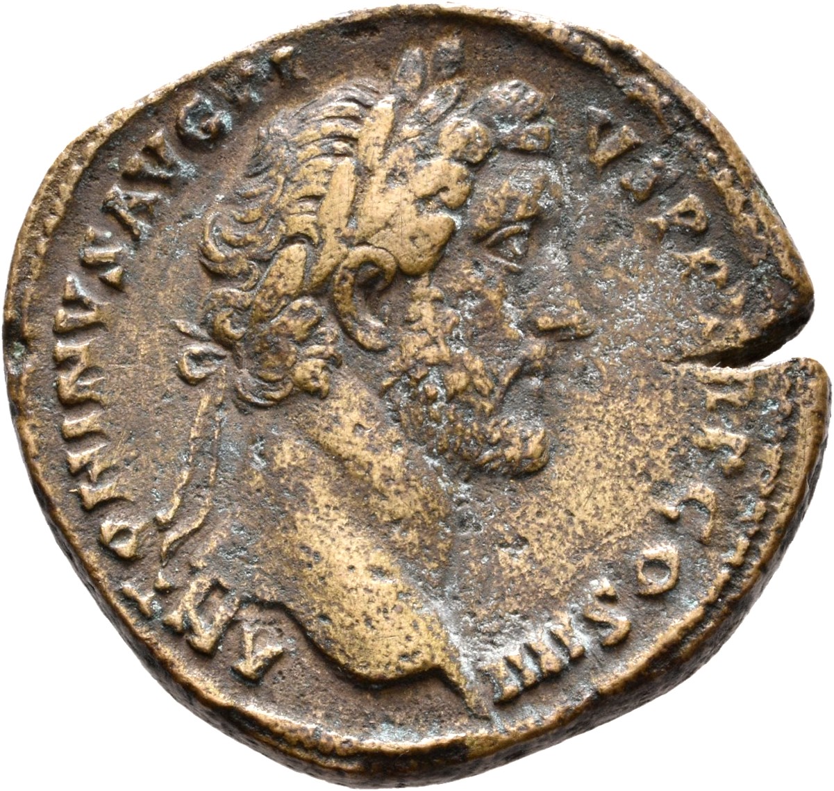 RIC III Antoninus Pius 770 Antoninus Pius obverse, Head of Antoninus Pius, laureate, right