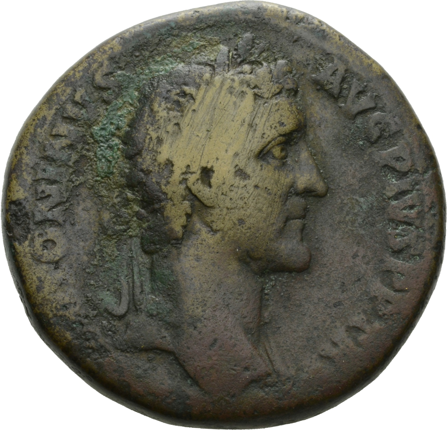 RIC III Antoninus Pius 774 Antoninus Pius obverse, Head of Antoninus Pius, laureate, right