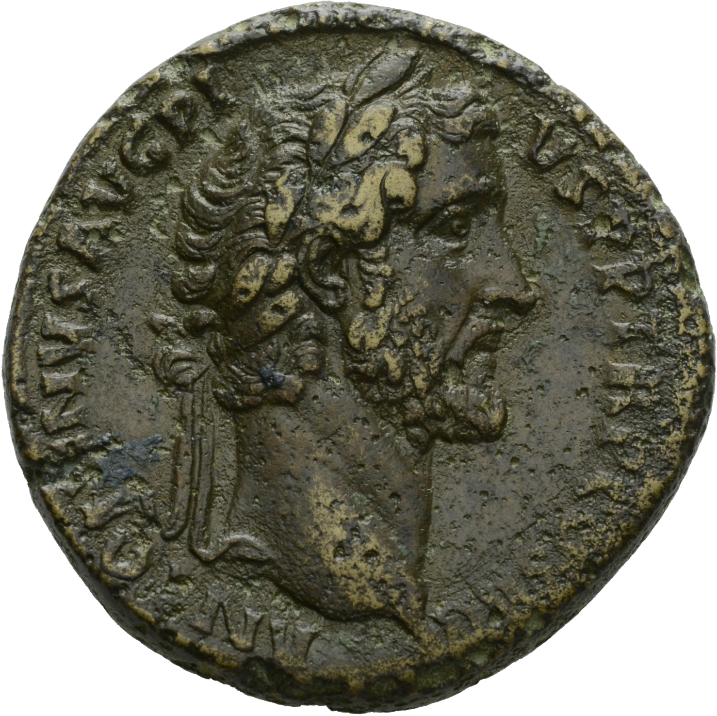 RIC III Antoninus Pius 775 Antoninus Pius obverse, Head of Antoninus Pius, laureate, right