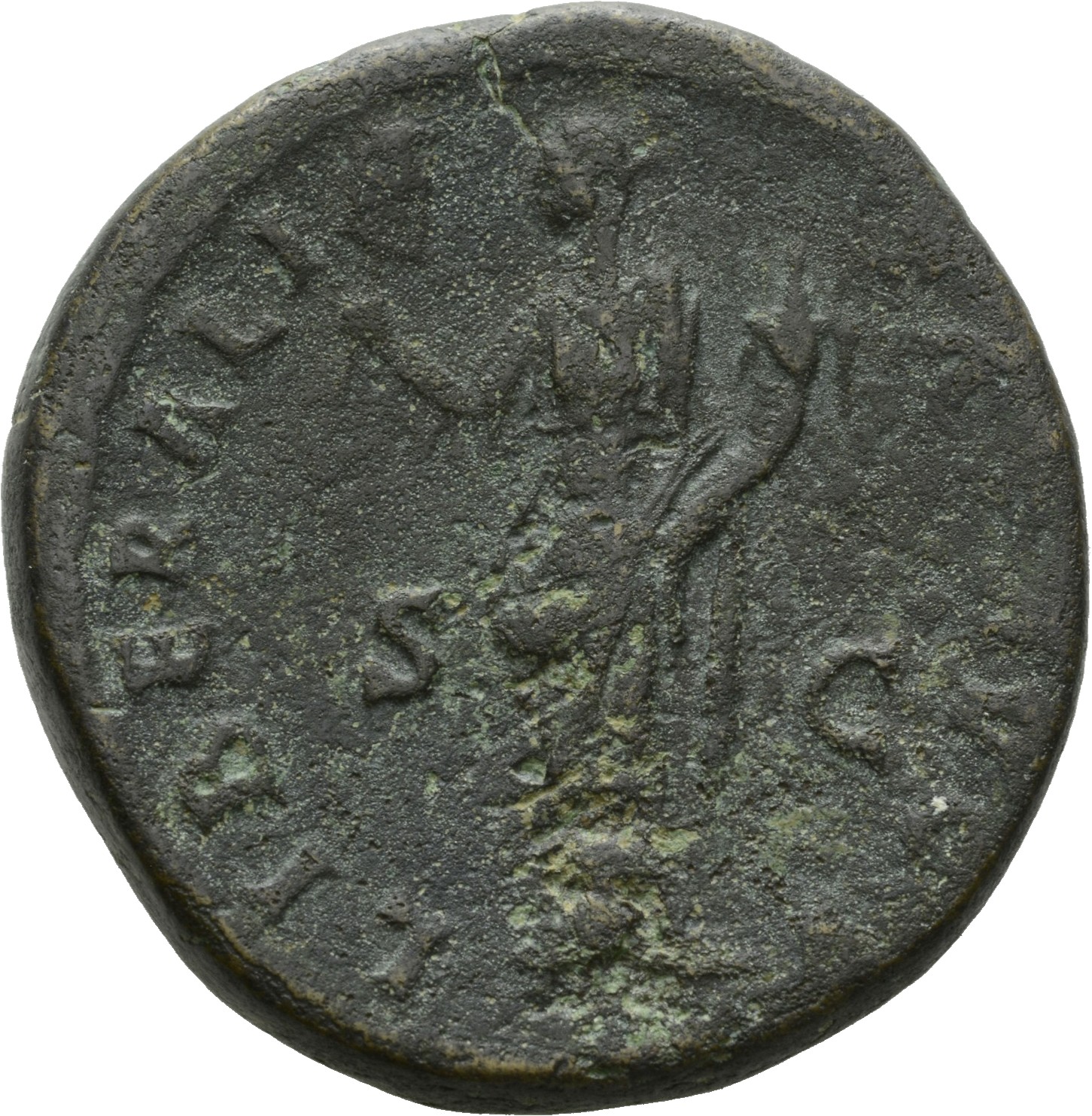 RIC III Antoninus Pius 776 Antoninus Pius reverse, Liberalitas, draped, standing left, holding abacus upwards in right han...