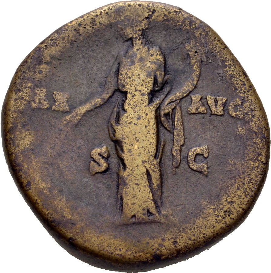 RIC III Antoninus Pius 777 Antoninus Pius reverse, Pax, draped, standing, left, with torch in right hand setting fire to h...