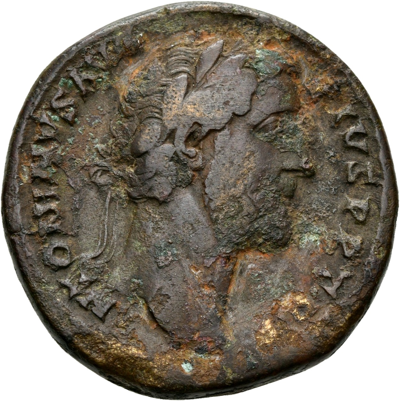 RIC III Antoninus Pius 777 Antoninus Pius obverse, Head of Antoninus Pius, laureate, right