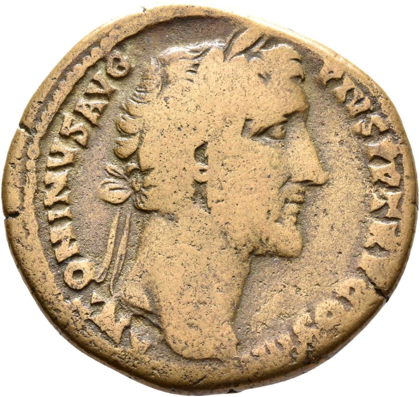 RIC III Antoninus Pius 778 Antoninus Pius obverse, Head of Antoninus Pius, laureate, right