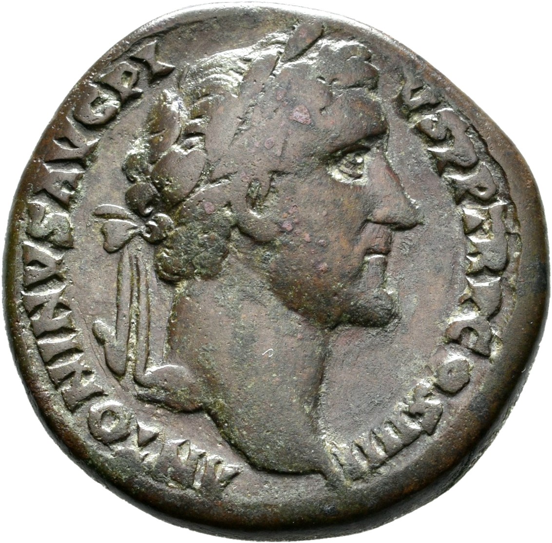RIC III Antoninus Pius 780 Antoninus Pius obverse, Head of Antoninus Pius, laureate, right