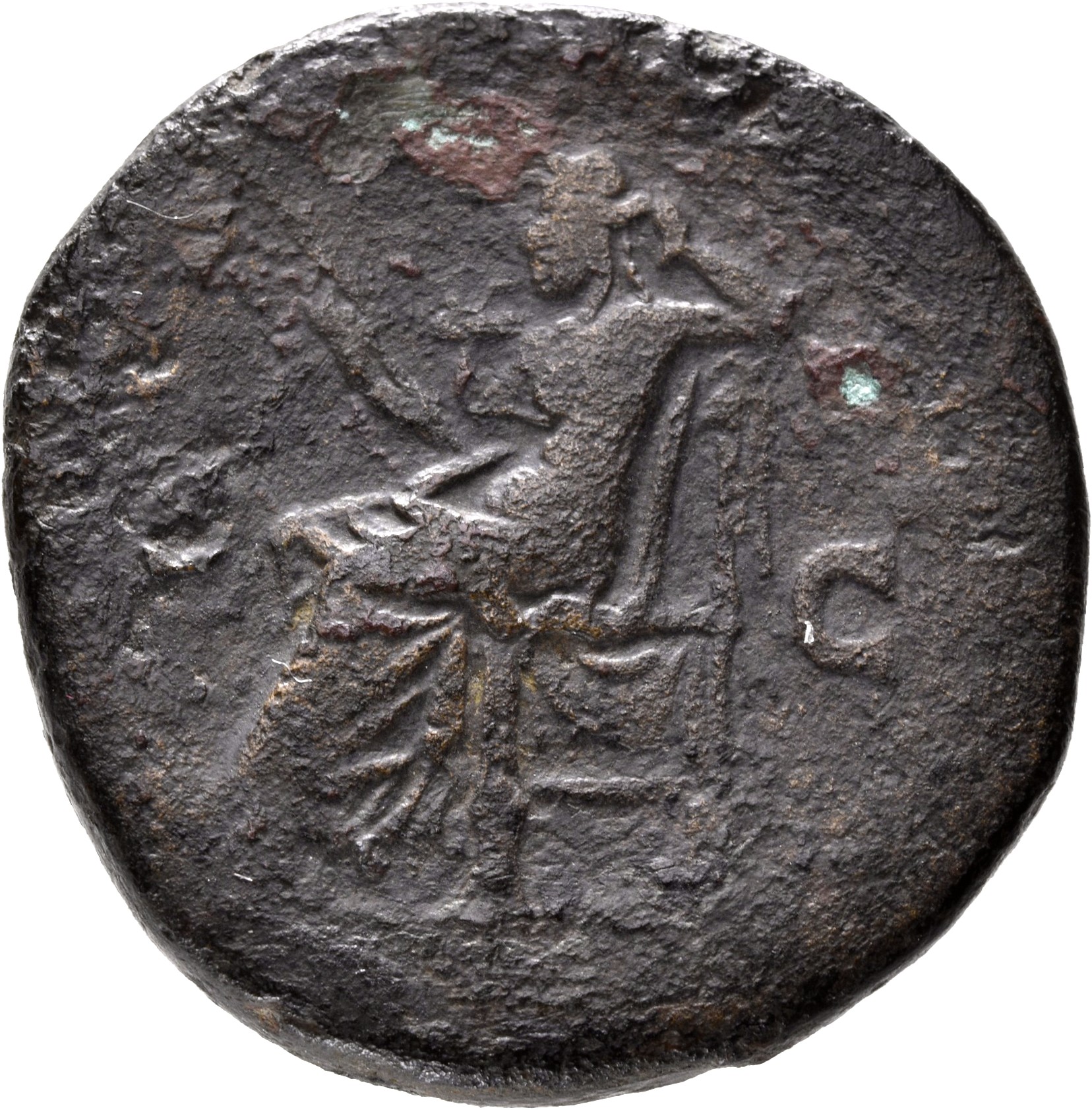 RIC III Antoninus Pius 782 Antoninus Pius reverse, Securitas, draped, seated left, holding sceptre, nearly vertical, in ri...