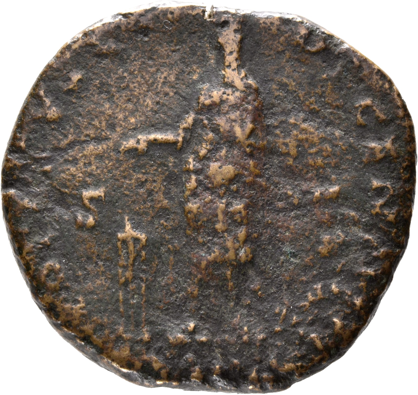 RIC III Antoninus Pius 793 Antoninus Pius reverse, Antoninus Pius, veiled, draped, standing, left, sacrificing out of pate...