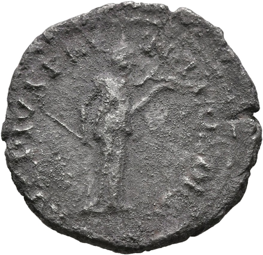 RIC III Antoninus Pius 7a Antoninus Pius reverse, Diana, draped, standing right, holding arrow in in lowered right hand an...