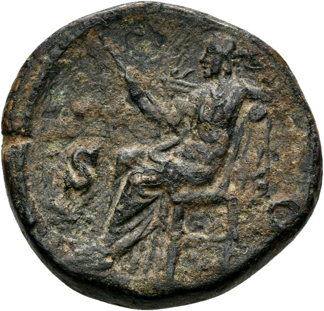 RIC III Antoninus Pius 808 Antoninus Pius reverse, Securitas, draped, seated left on throne, holding transverse sceptre in...