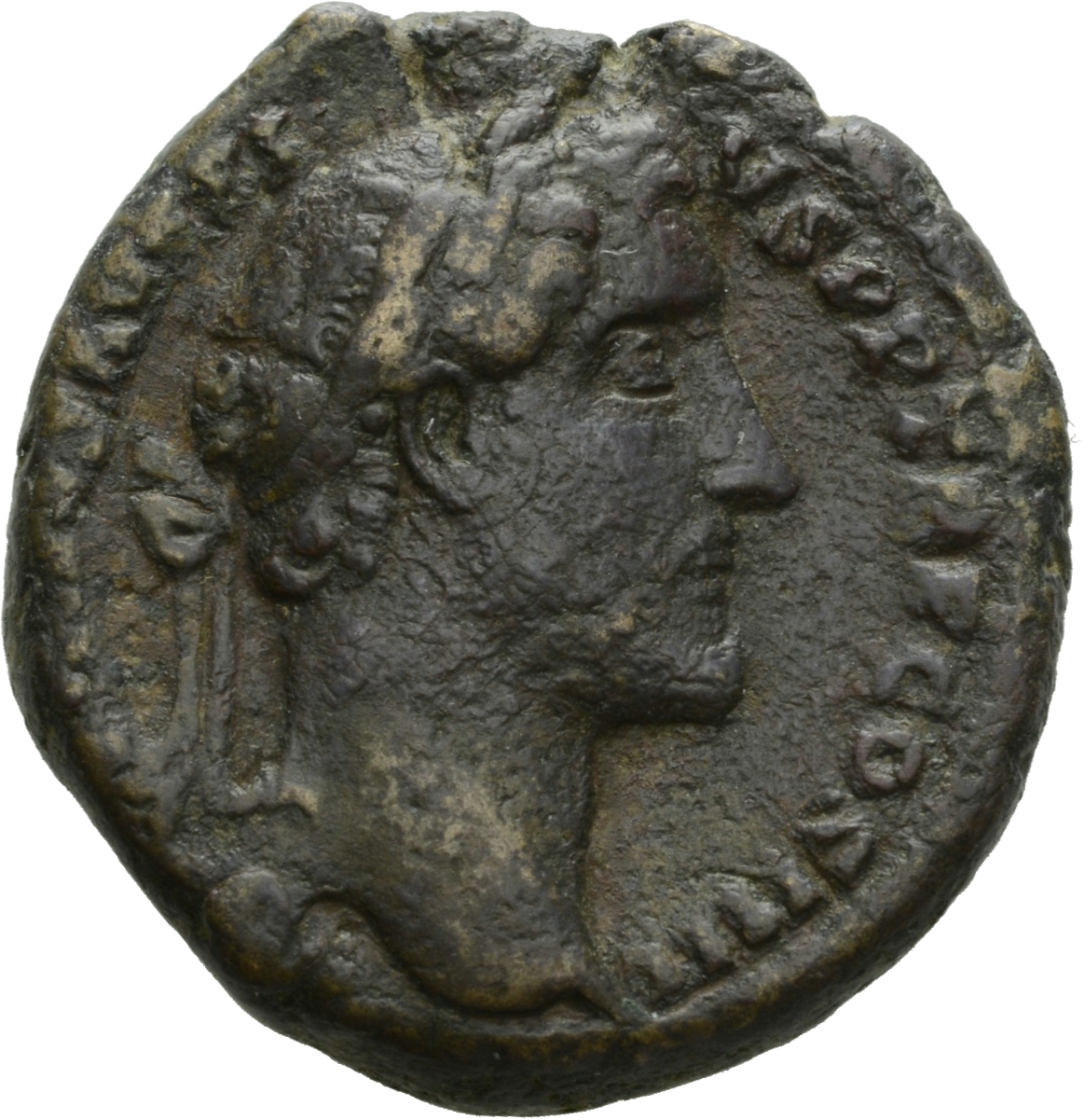 RIC III Antoninus Pius 821 Antoninus Pius obverse, Head of Antoninus Pius, laureate, right