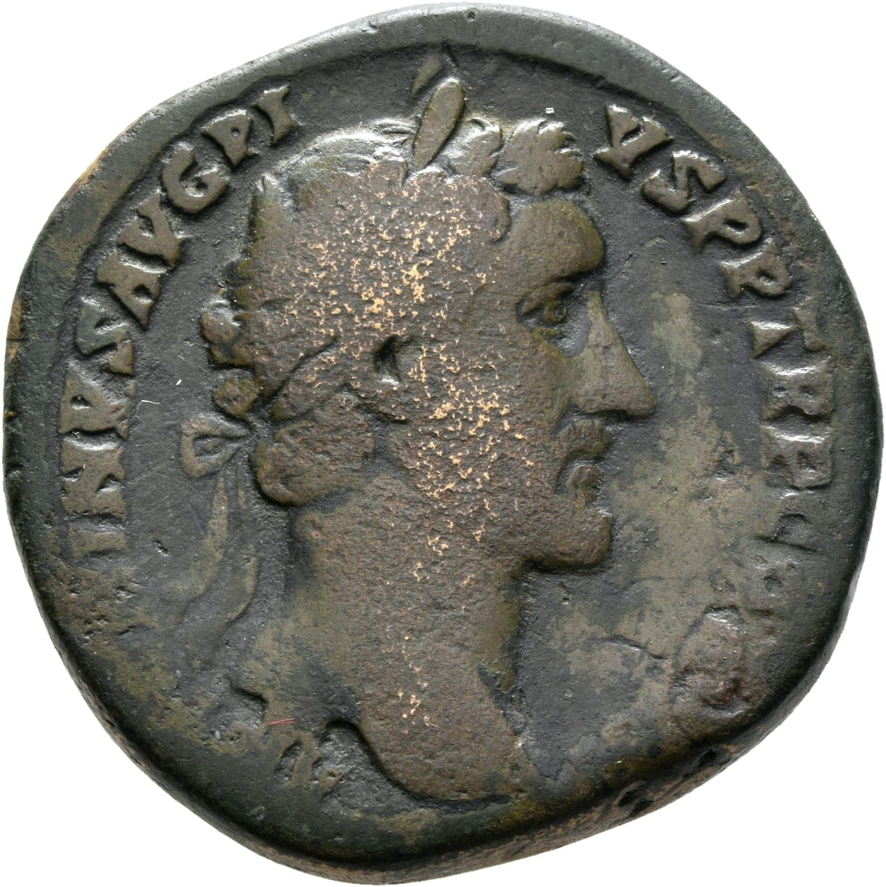 RIC III Antoninus Pius 825 Antoninus Pius obverse, Head of Antoninus Pius, laureate, right