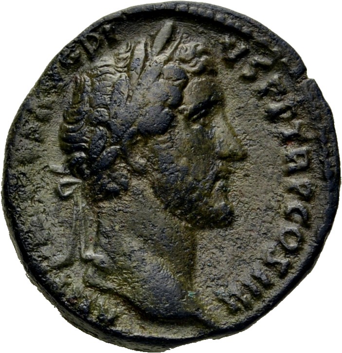 RIC III Antoninus Pius 827A Antoninus Pius obverse, Head of Antoninus Pius, laureate, right
