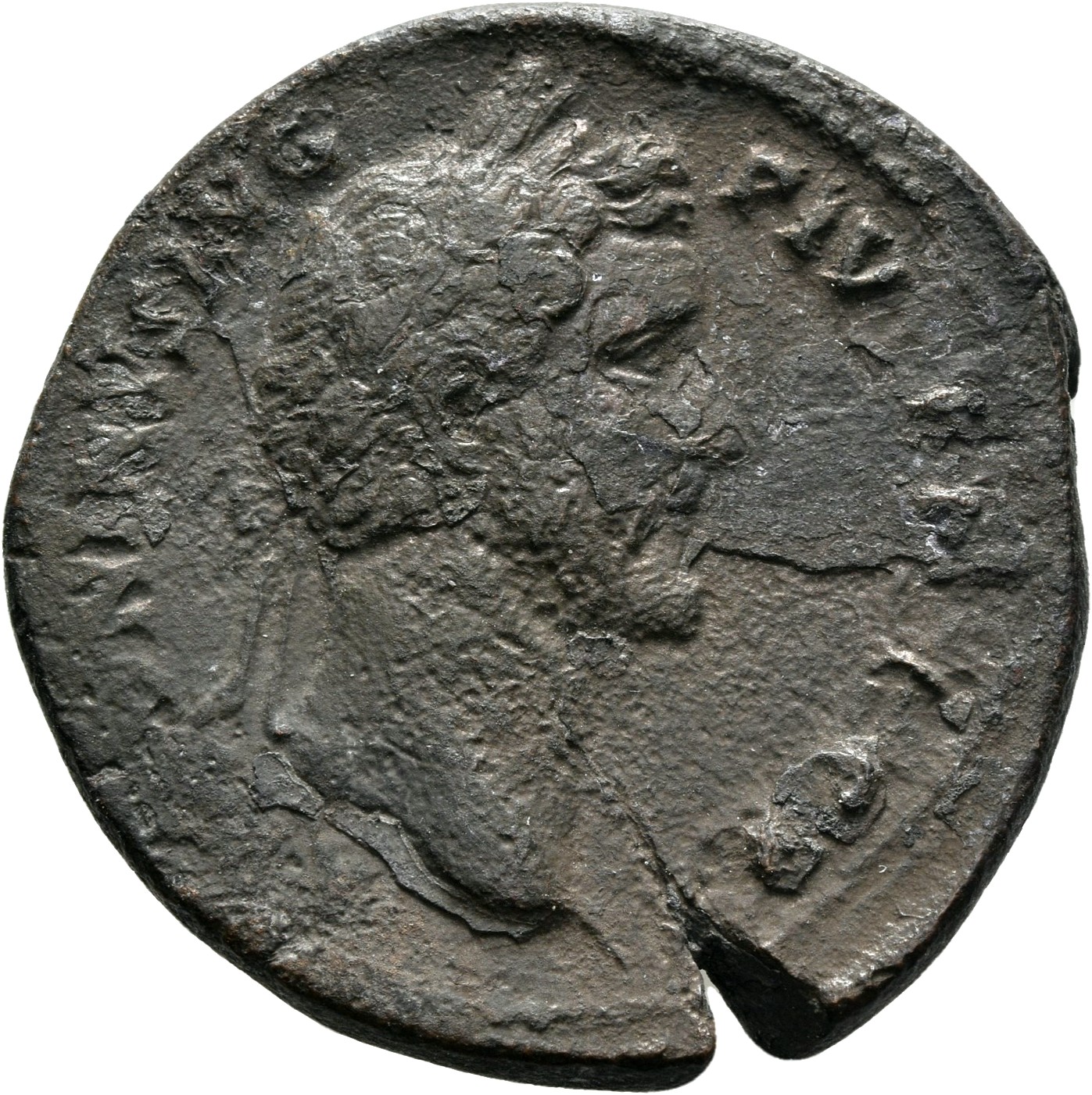 RIC III Antoninus Pius 840 Antoninus Pius obverse, Head of Antoninus Pius, laureate, right