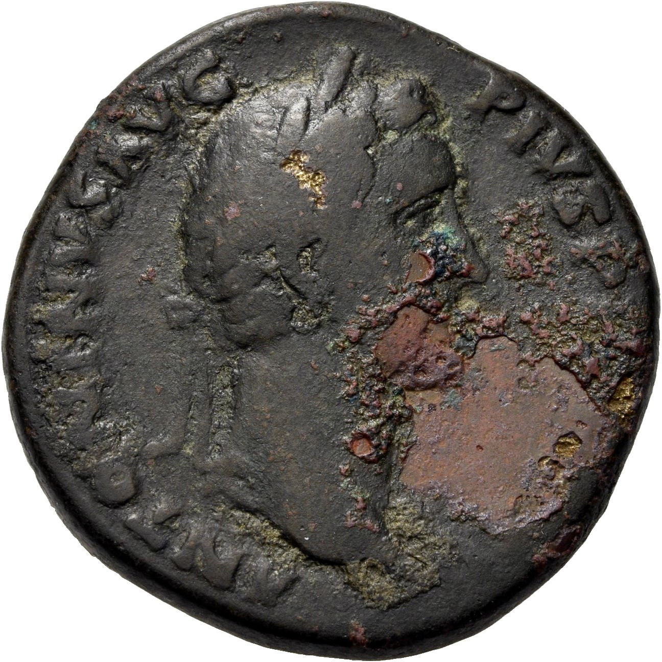 RIC III Antoninus Pius 842 Antoninus Pius obverse, Head of Antoninus Pius, laureate, right