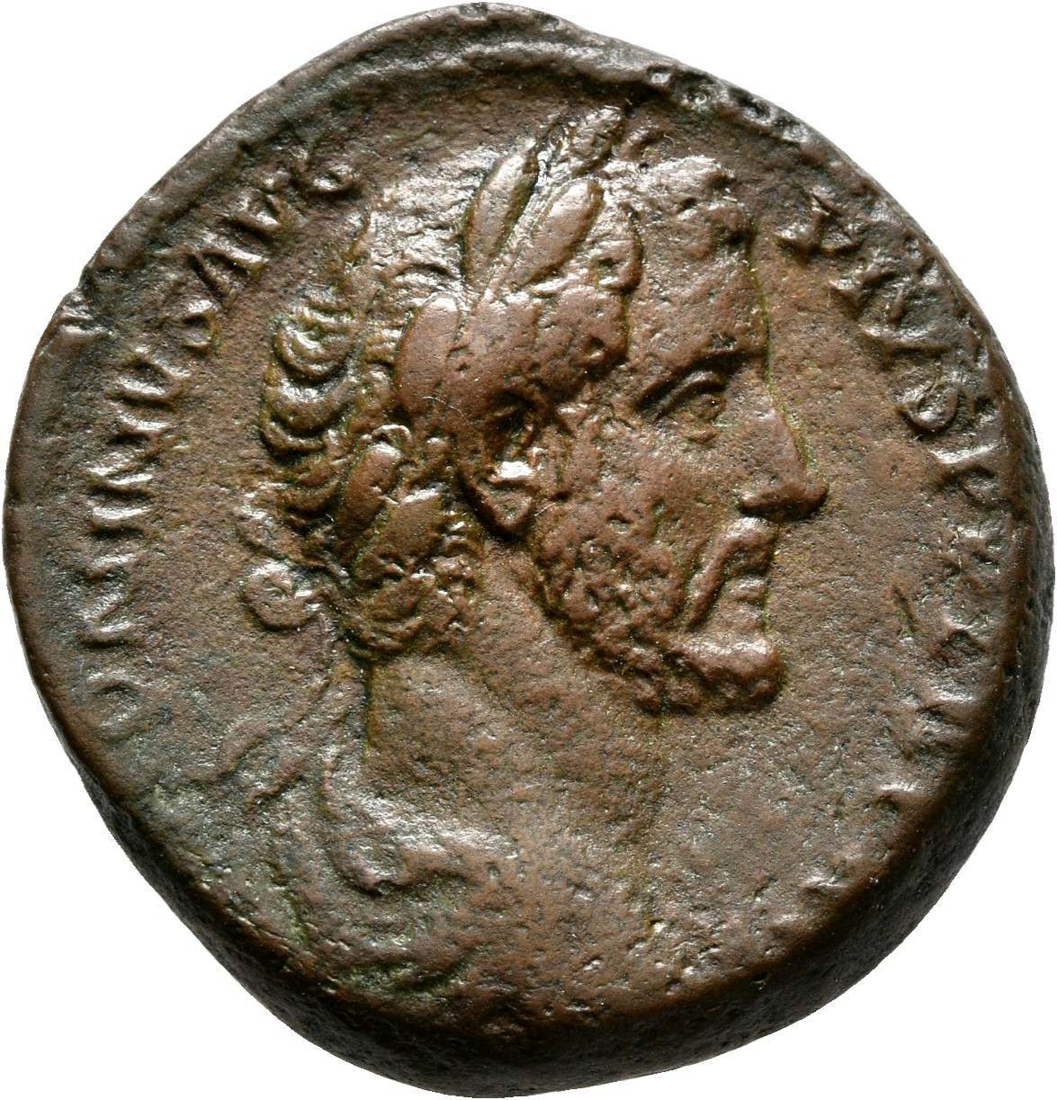 RIC III Antoninus Pius 853C Antoninus Pius obverse, Bust of Antoninus Pius, laureate, draped, curiassed, right