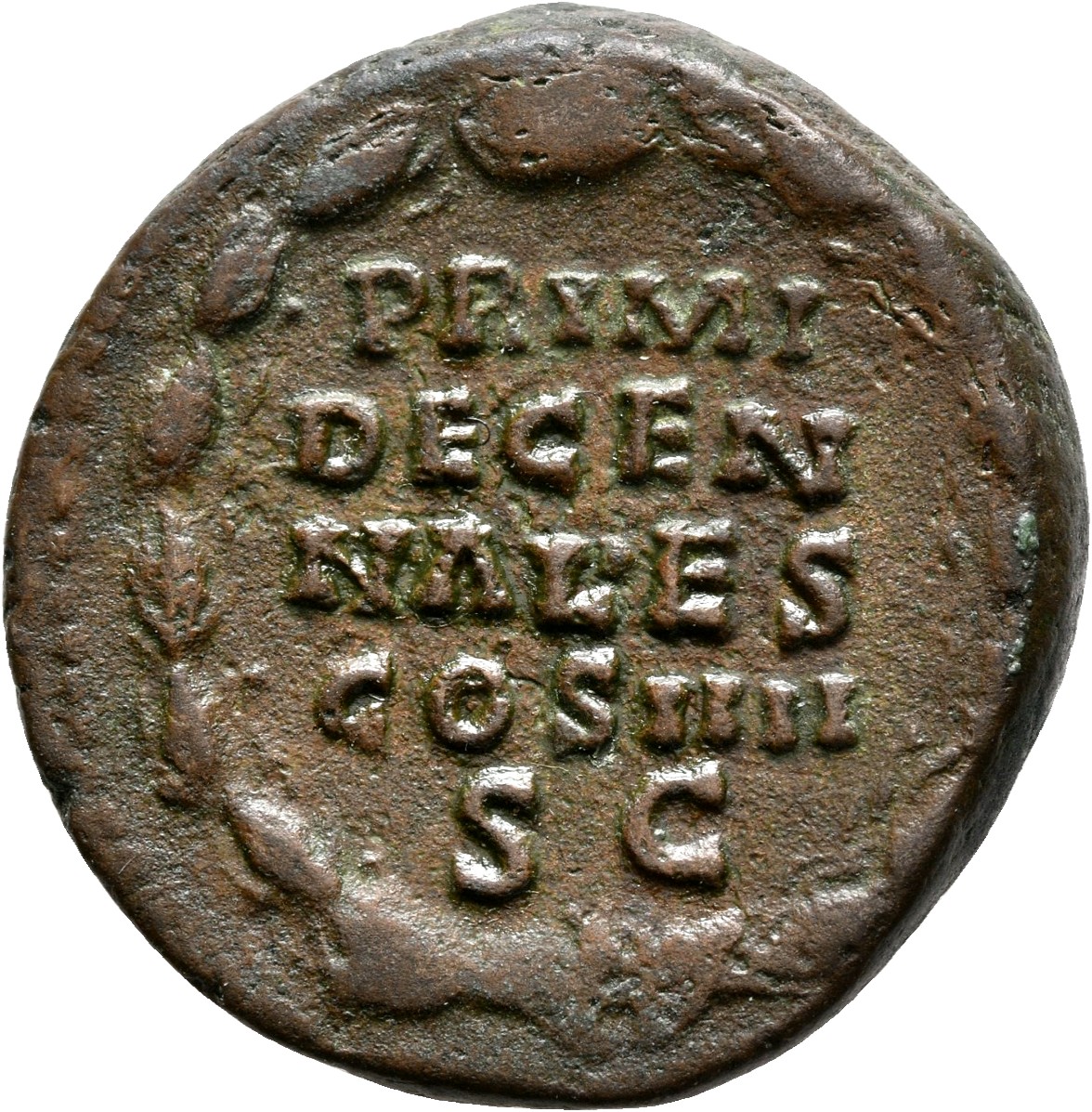 RIC III Antoninus Pius 853C Antoninus Pius reverse, Oak-wreath