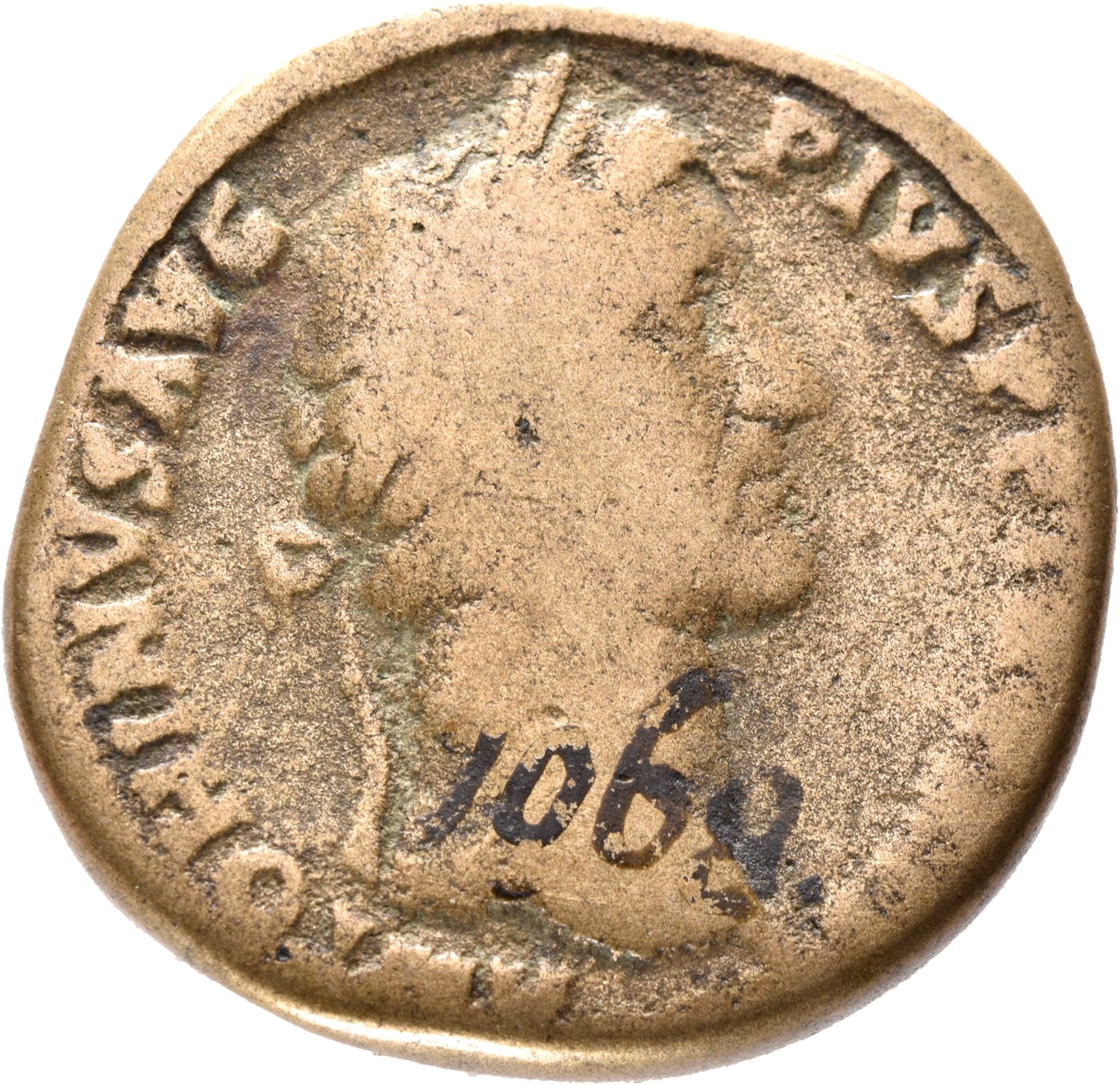 RIC III Antoninus Pius 855 Antoninus Pius obverse, Head of Antoninus Pius, laureate, right