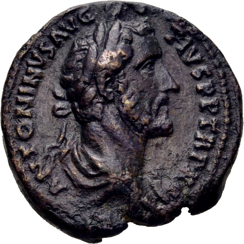 RIC III Antoninus Pius 862C Antoninus Pius obverse, Bust of Antoninus Pius, laureate, draped, curiassed, right