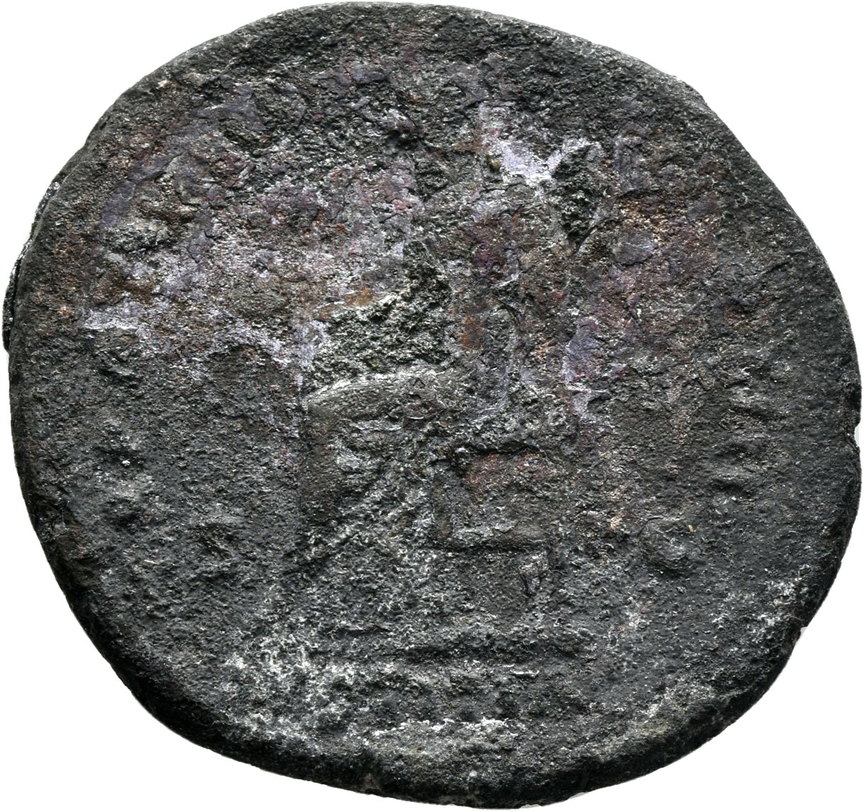 RIC III Antoninus Pius 881 Antoninus Pius reverse, Justitia, seated left, holding patera in right hand and sceptre in left
