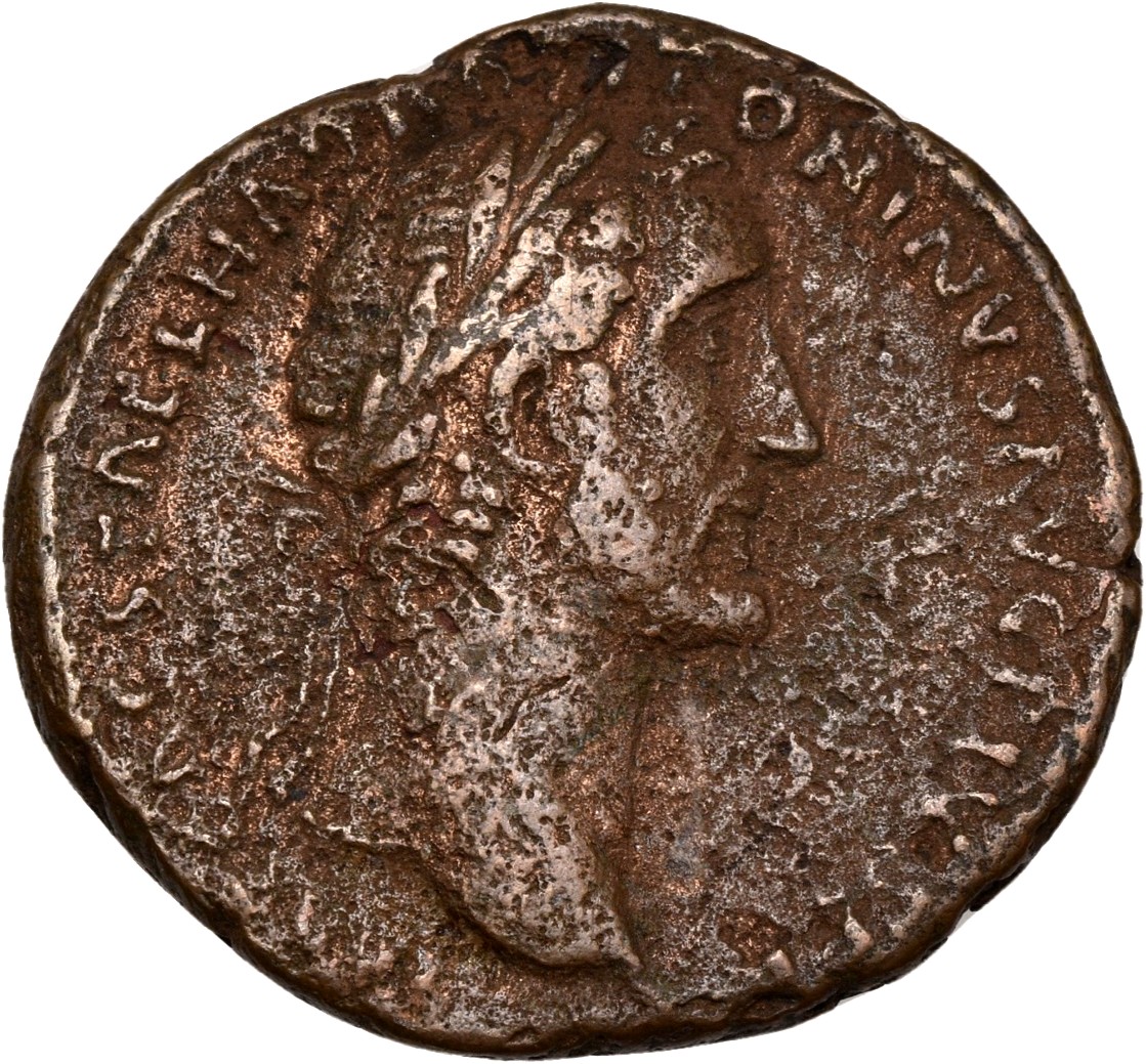 RIC III Antoninus Pius 881 Antoninus Pius obverse, Head of Antoninus Pius, laureate, right