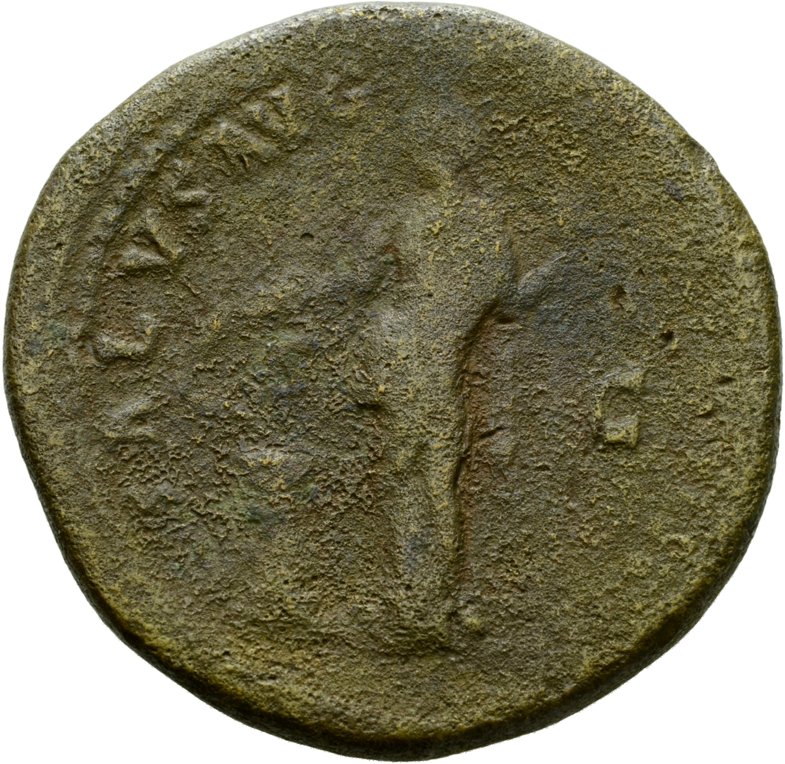 RIC III Antoninus Pius 886 Antoninus Pius reverse, Salus, draped, standing left, feeding out of patera in right hand snake...