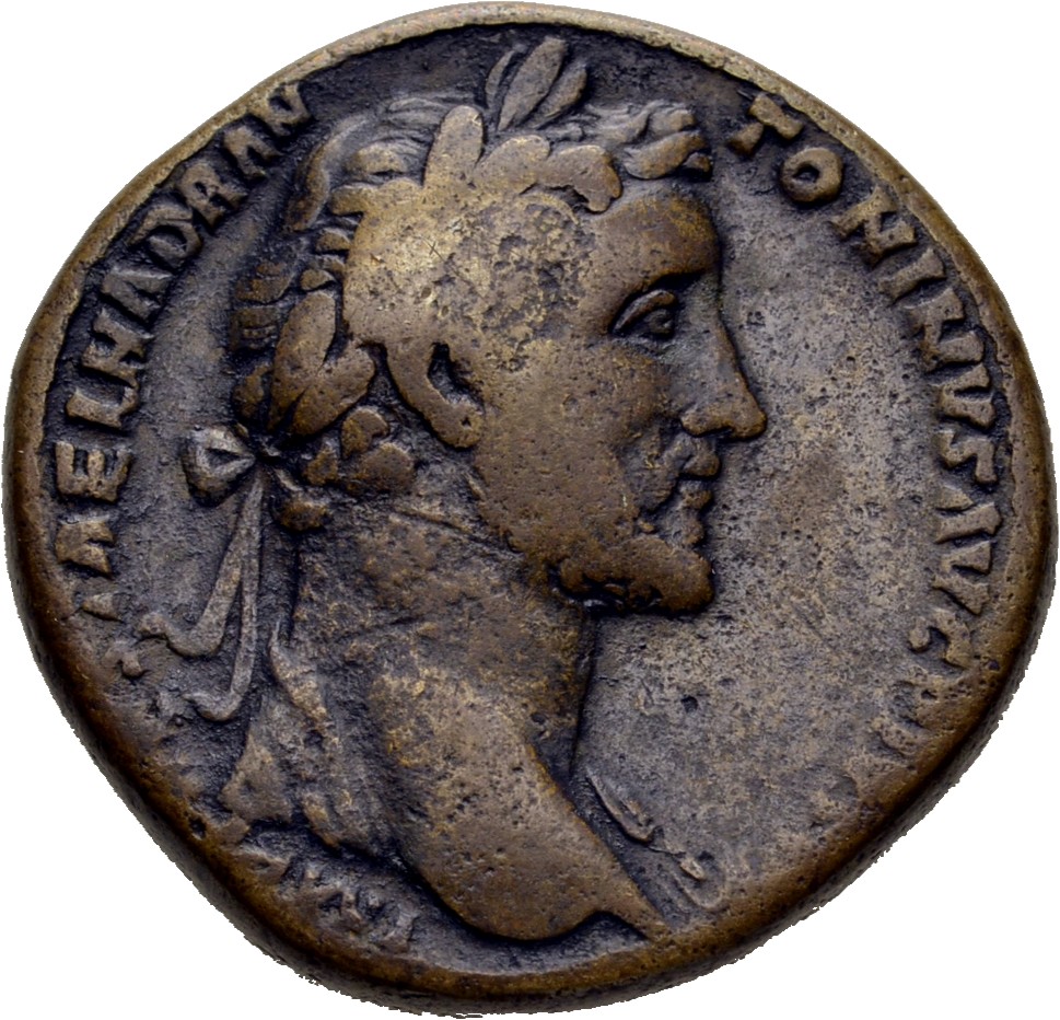 RIC III Antoninus Pius 889 Antoninus Pius obverse, Head of Antoninus Pius, laureate, right